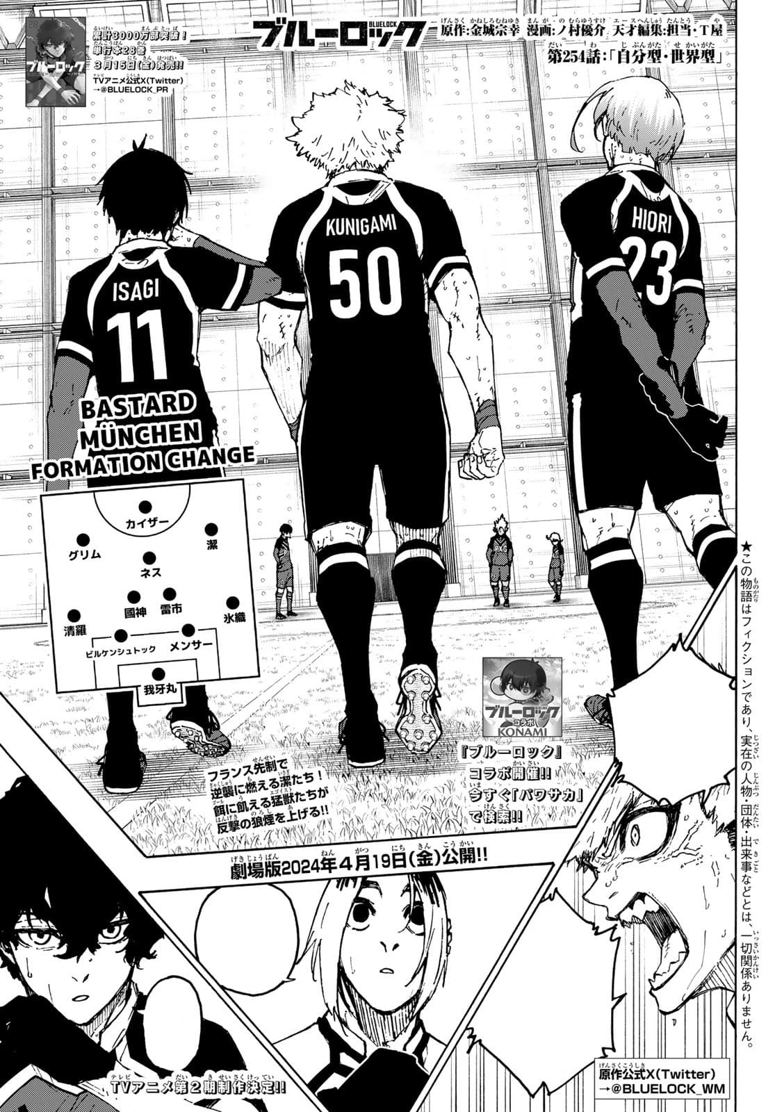 Cover of Blue Lock chapter 254, Self-Style, World-Style