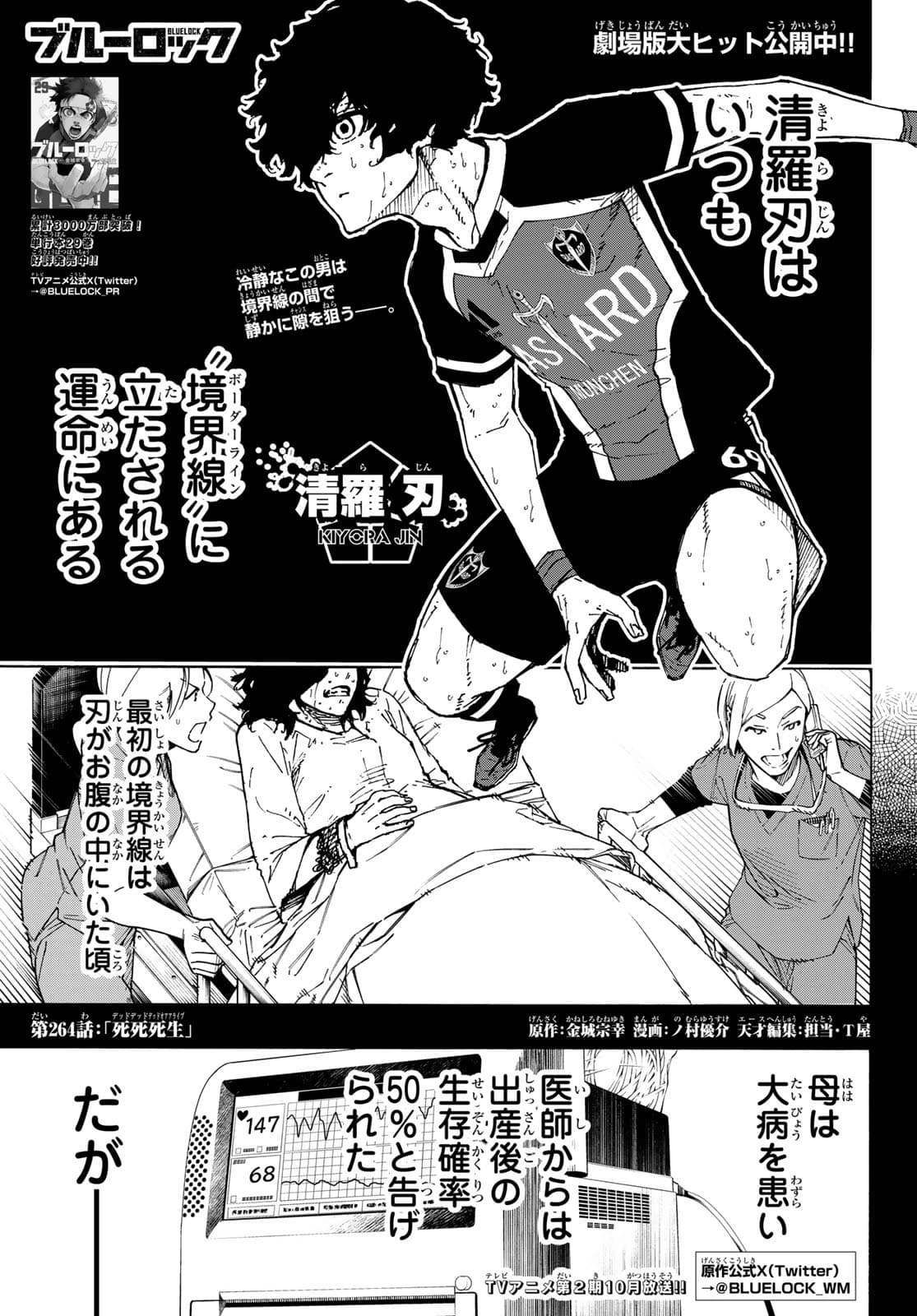 Cover of Blue Lock chapter 264, Dead Dead Dead or Alive