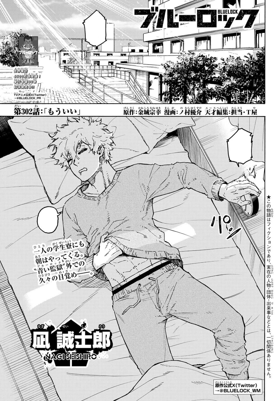 Portada del capítulo 302 de Blue Lock, It's Fine