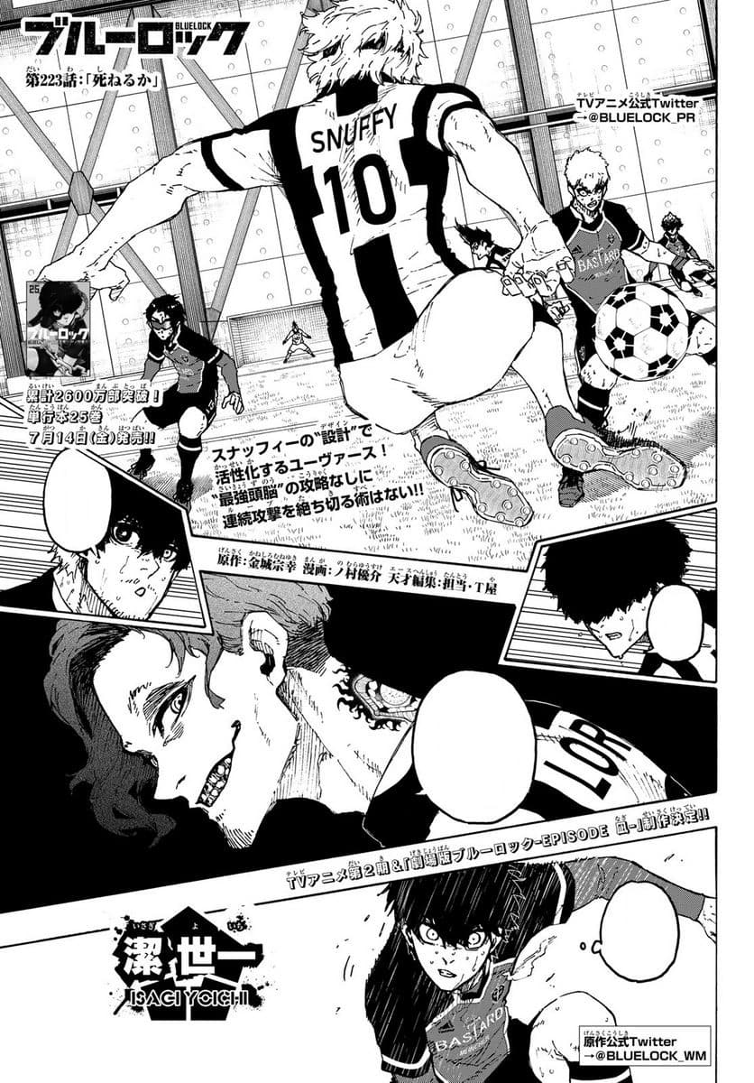 Cover of Blue Lock chapter 223, Are You Ready to Die?